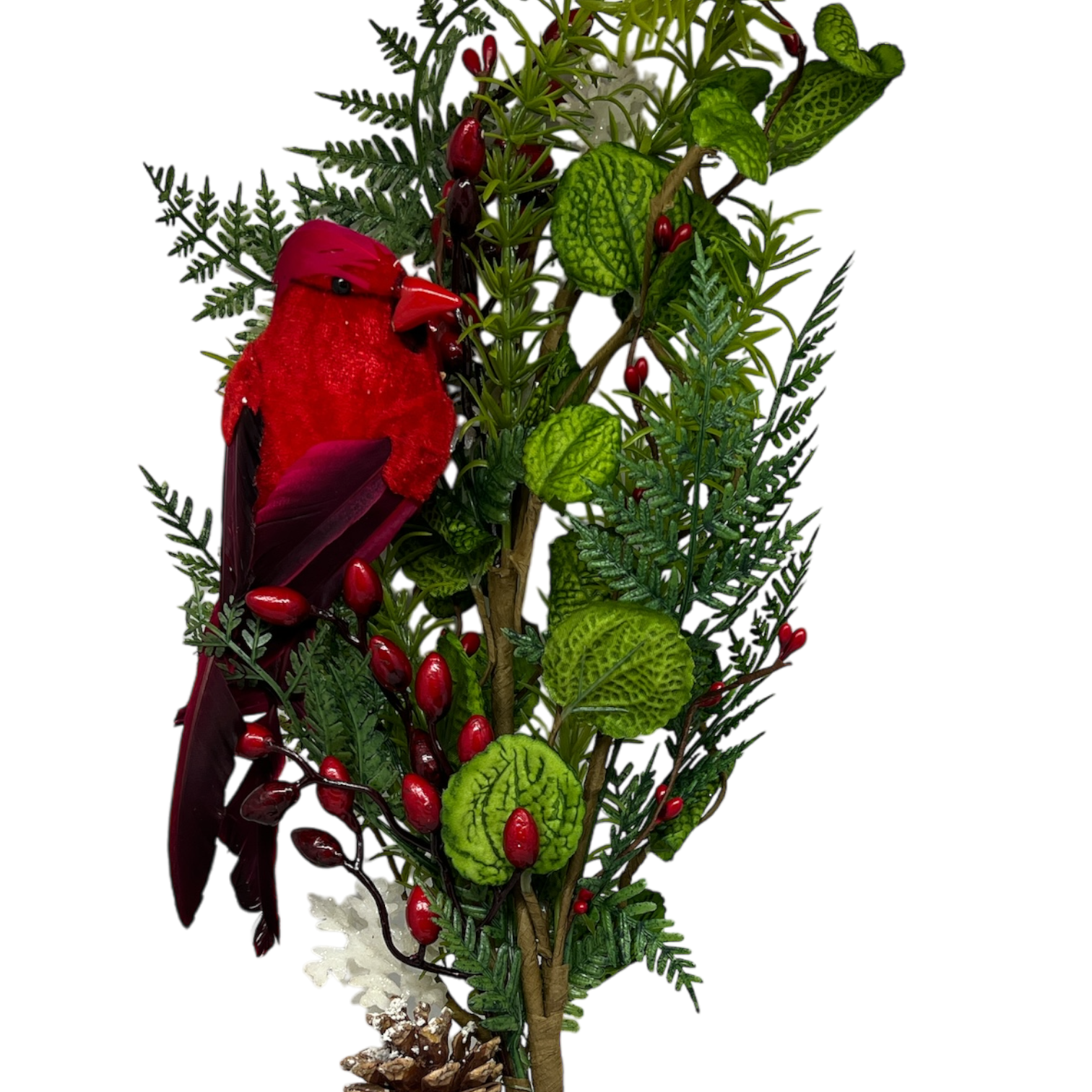 Cardinal Holiday Floral Stem