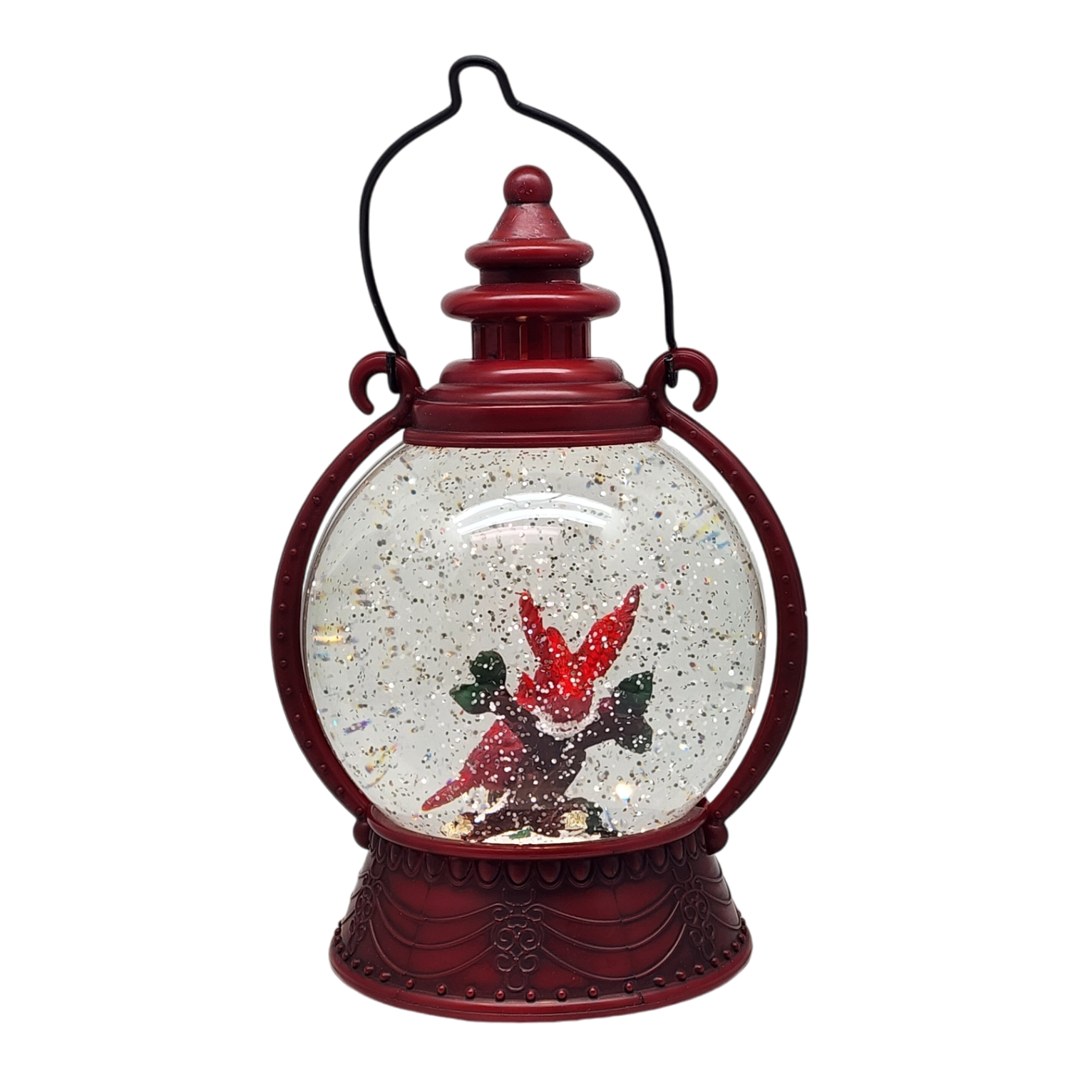 Cardinal Lighted Spinning Water Globe - Getting Ready To Fly