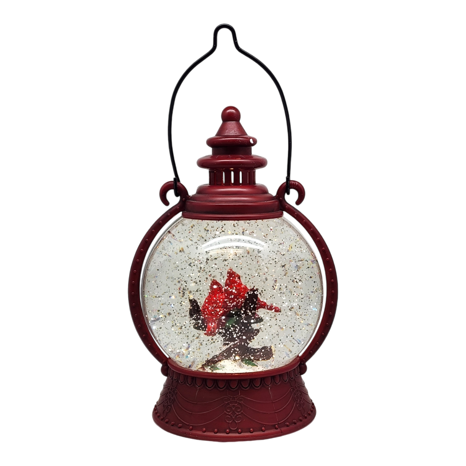 Cardinal Lighted Spinning Water Globe - Nesting