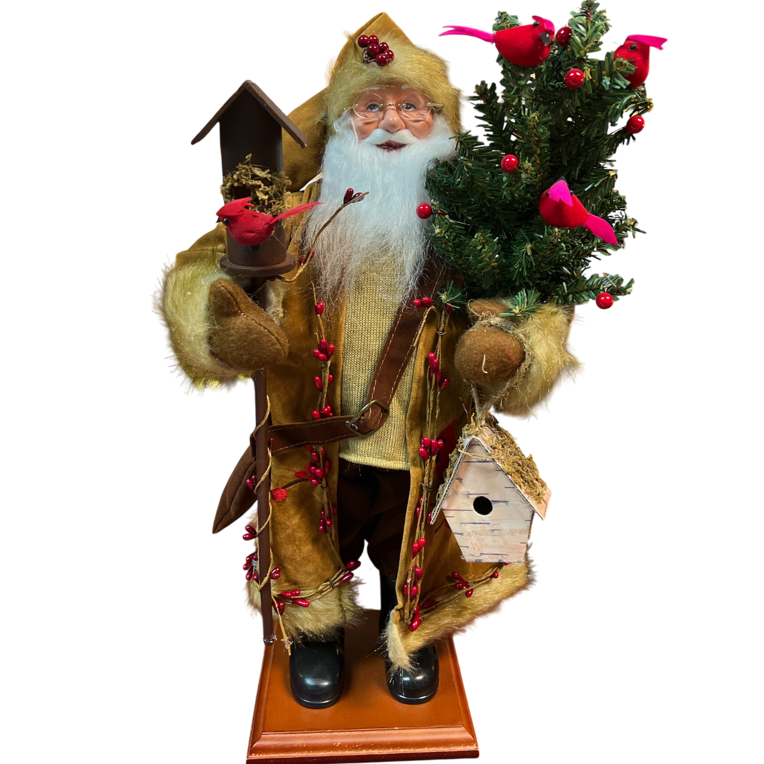 Cardinal and Berries Santa - 20"