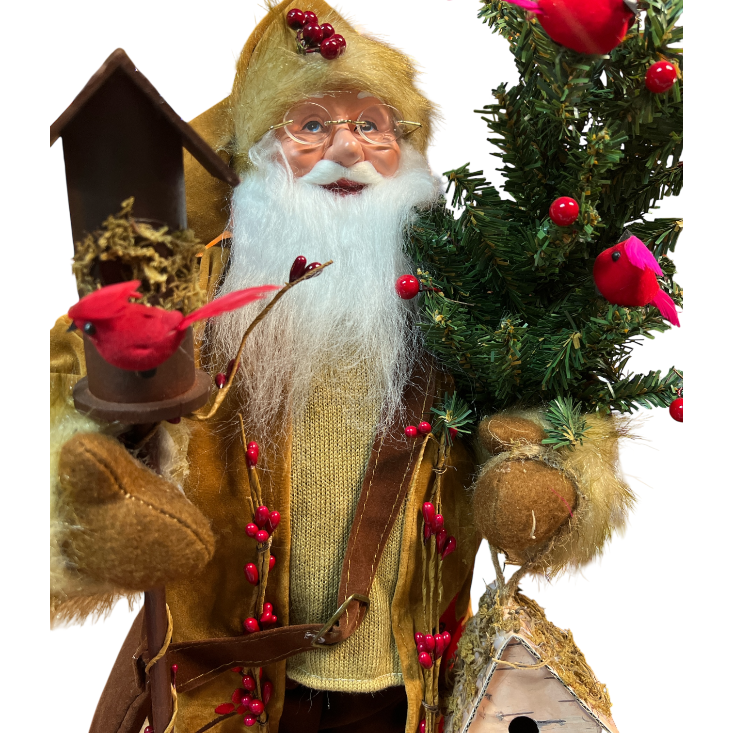 Cardinal and Berries Santa - 20"