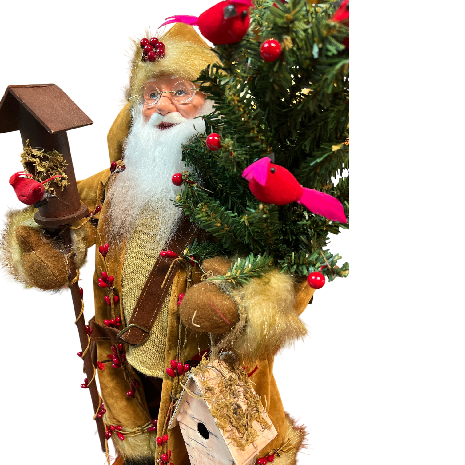 Cardinal and Berries Santa - 20"