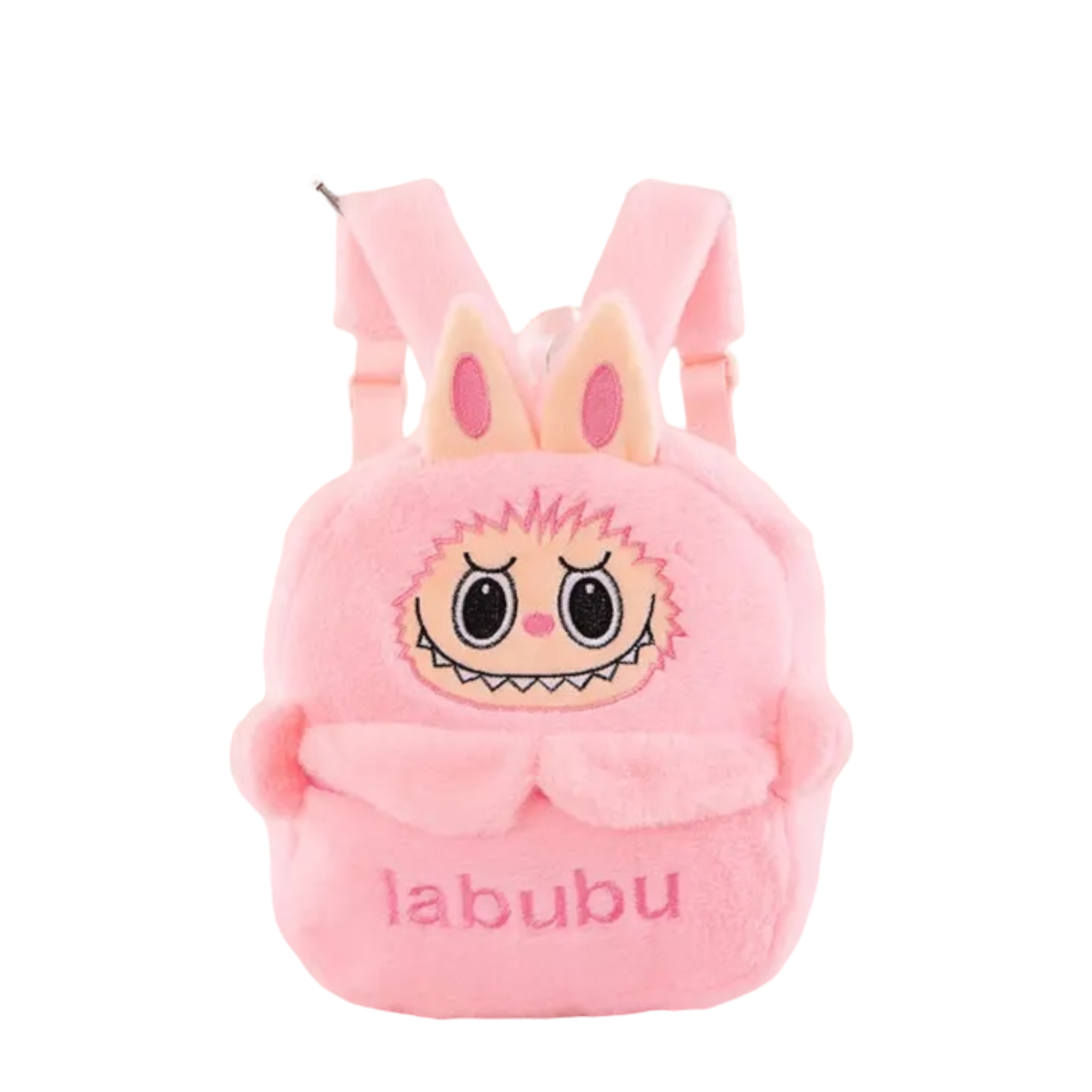 Cartoon Labubu Furry Backpack Children's Plush Backpack - Pink