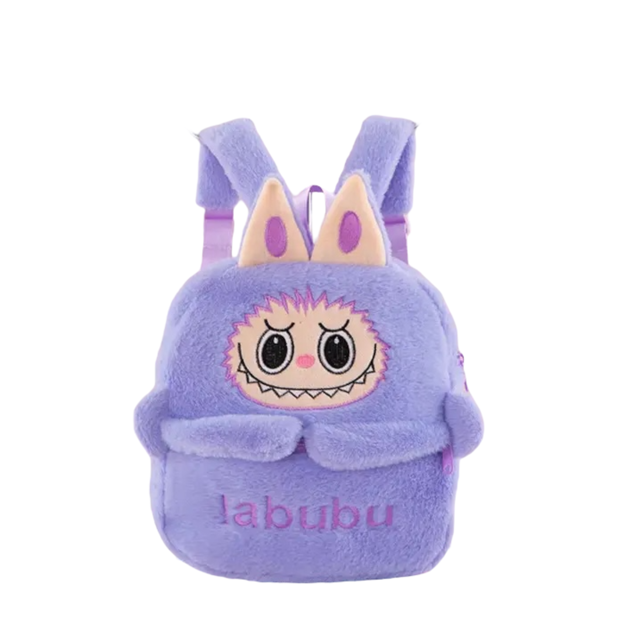 Cartoon Labubu Furry Backpack Children's Plush Backpack - Purple