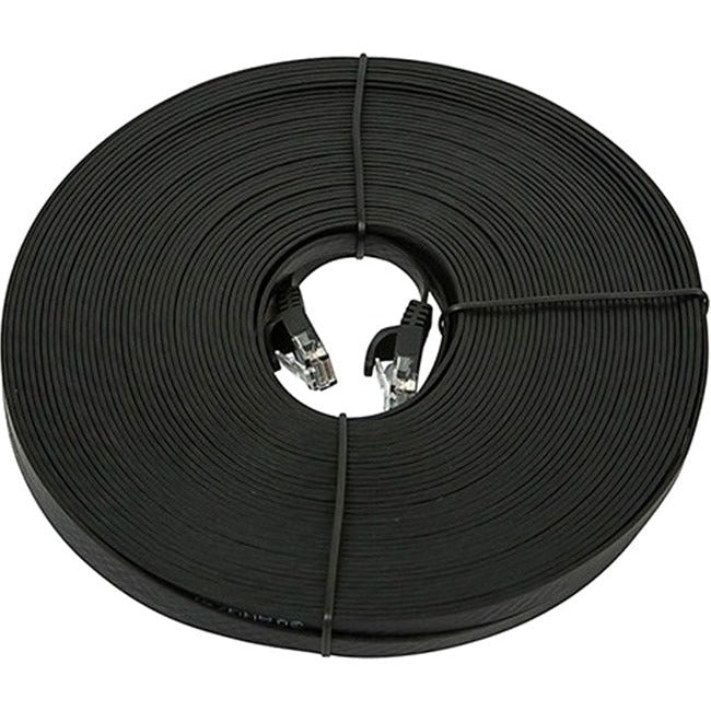 Cat5E Flat Patch Cable_ 100Ft Black