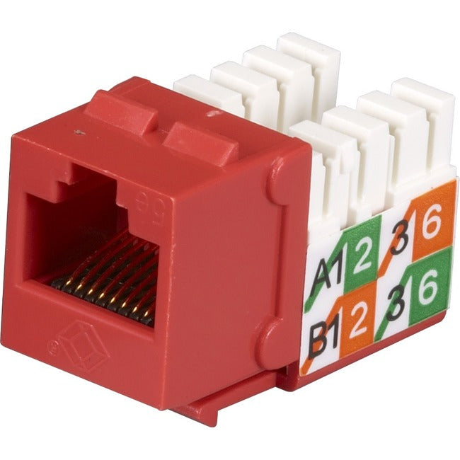 Cat5E Keystone Jack - Unshielded, Red, 25-Pack, Gsa, Taa