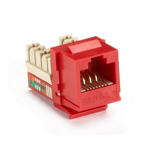 Cat5E Keystone Jack - Unshielded, Rj45, Red, Taa