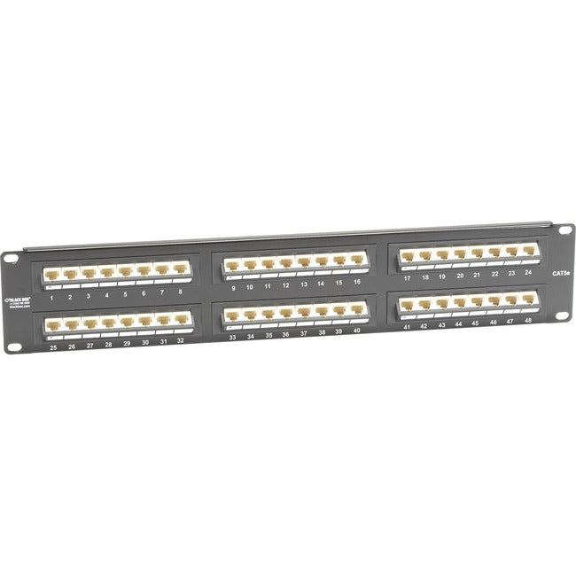 Cat5E Patch Panel - 1U, Unshielded, Angled 48-Port (Up)