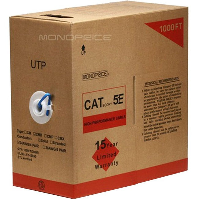 Cat5E Utp Solid (Cmr) 1000Ft - Blue