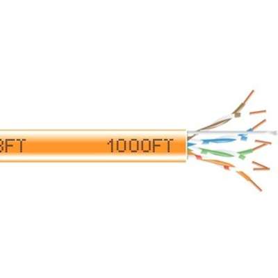Cat6 550-Mhz Solid Ethernet Bulk Cable - Unshielded (Utp), Cmr Pvc, Orange, 1000