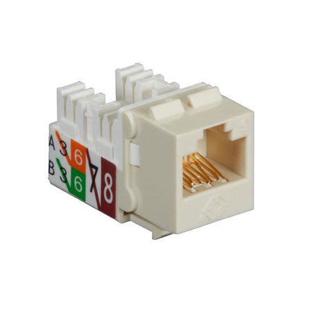 Cat6 Keystone Jack - Unshielded, 110 Punchdown Type, Taa, Office White, 25-Pack,