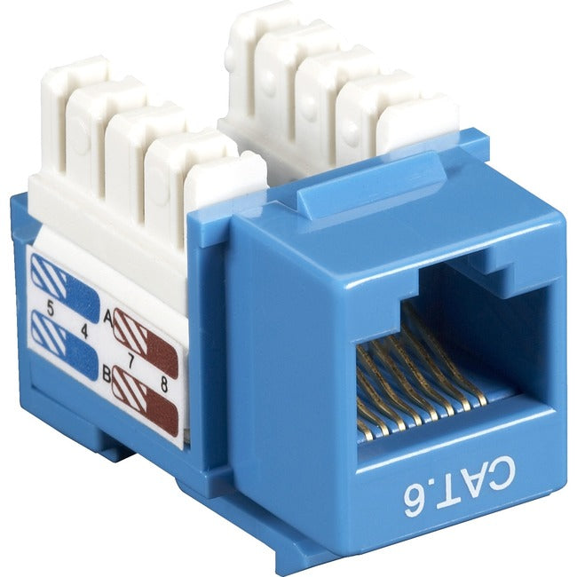 Cat6 Keystone Jack - Unshielded, Rj45, Blue, 5-Pack