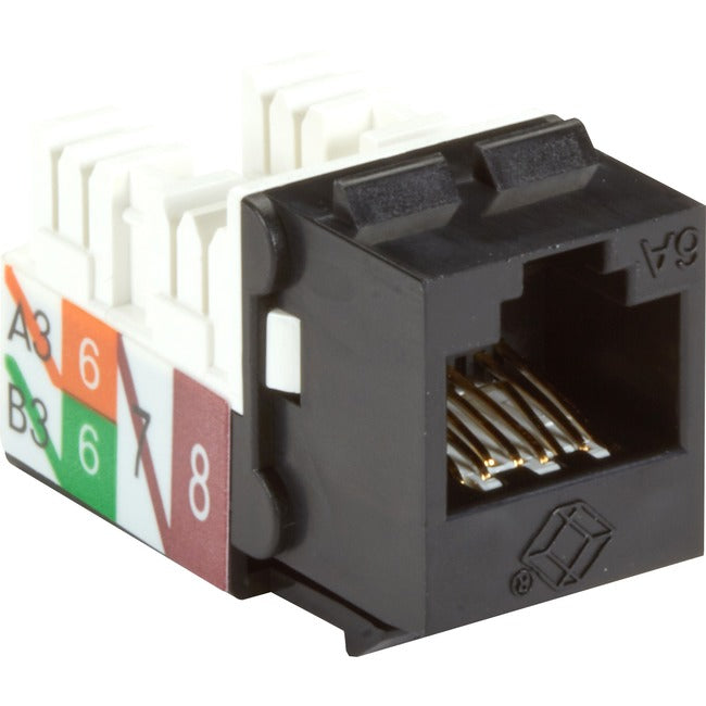 Cat6A Keystone Jack - Unshielded, Rj45, Black, Gsa, Taa