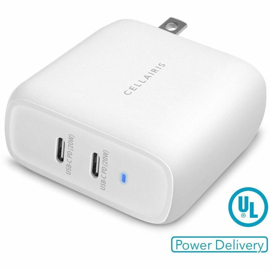 Cellairis Wall Charger - Dual USB-C + USB-C 40W White 04-0150106