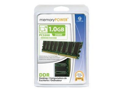 Centon memoryPOWER - DDR - module - 1 GB - DIMM 184-pin - 400 MHz / PC3200 - CL3 - 2.6 V - unbuffered - non-ECC 1GBPC3200