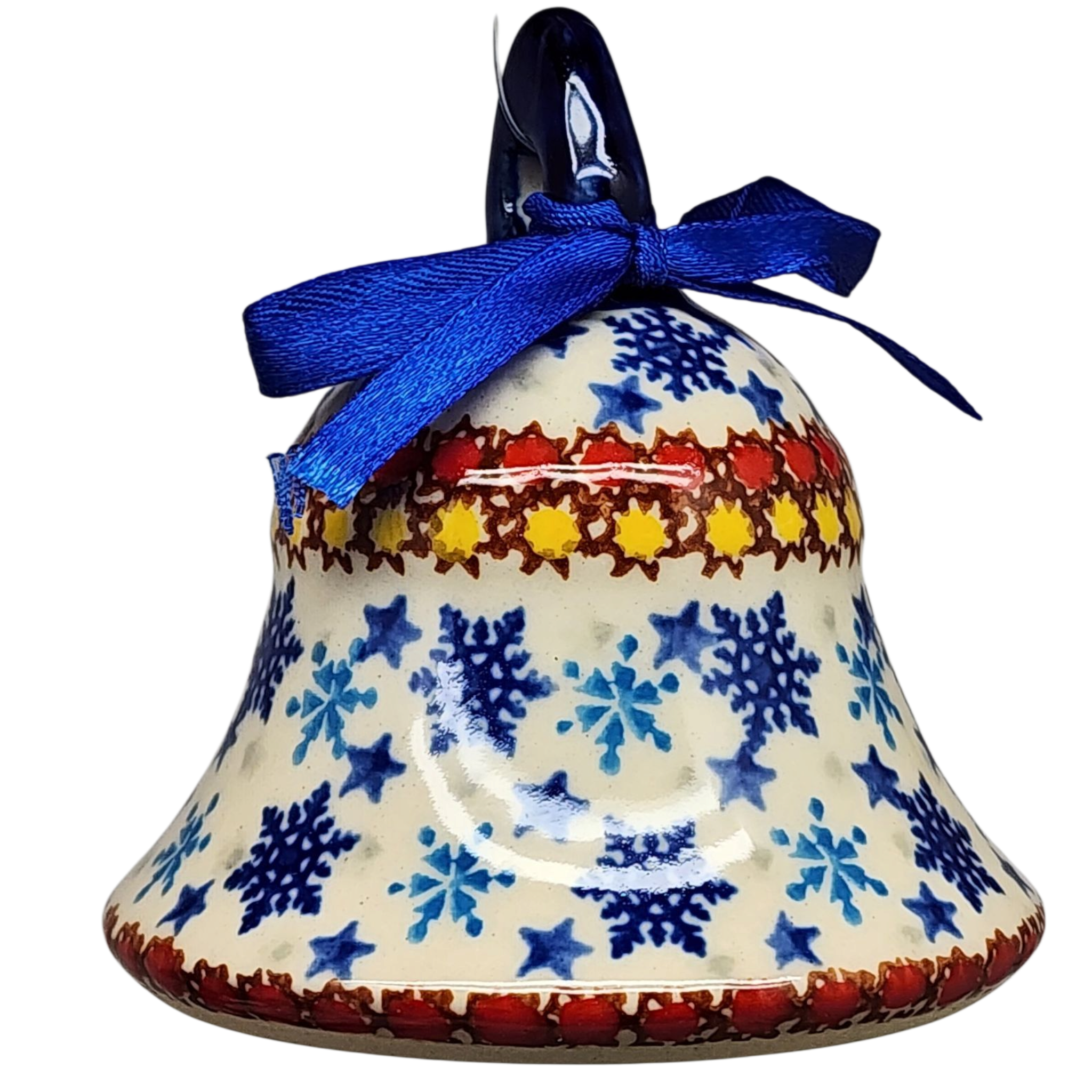 Ceramic Holiday Bell - Snowflake Delight Pattern