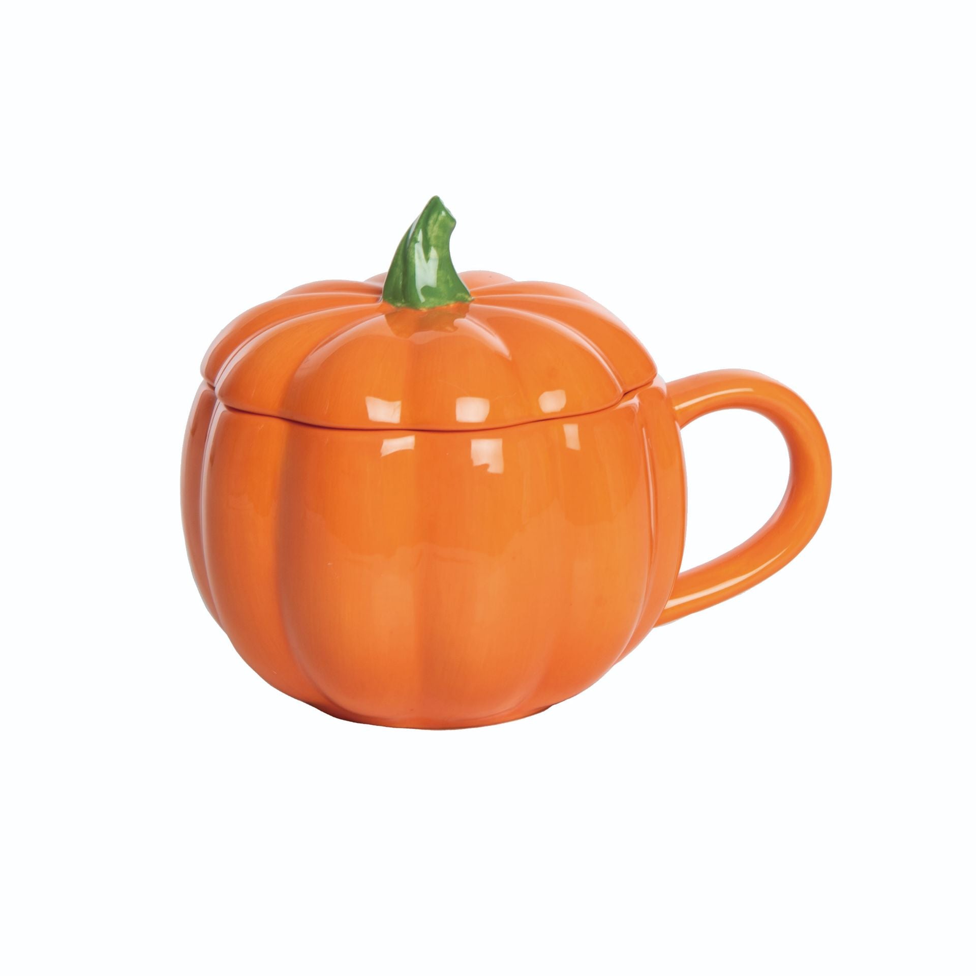 Ceramic Pumpkin Mug with Lid