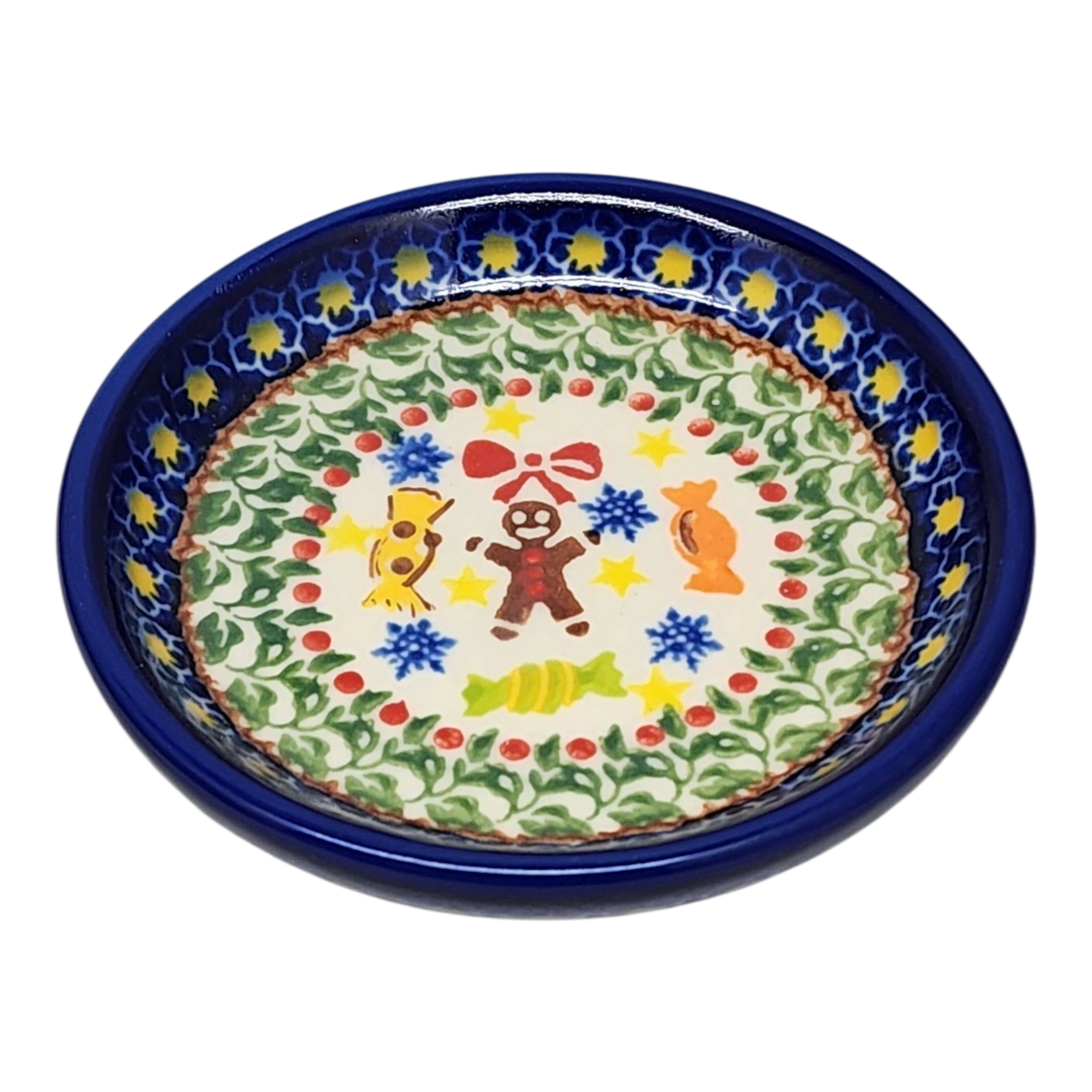 Ceramic Snack Plate - Gingerbread Celebration Pattern