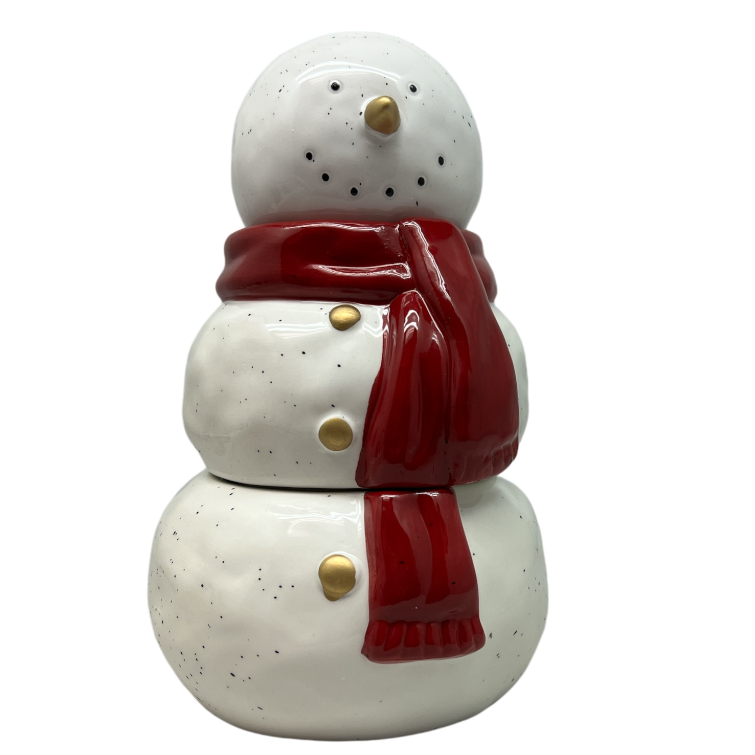 Ceramic Snowman Jar with Wax Candle