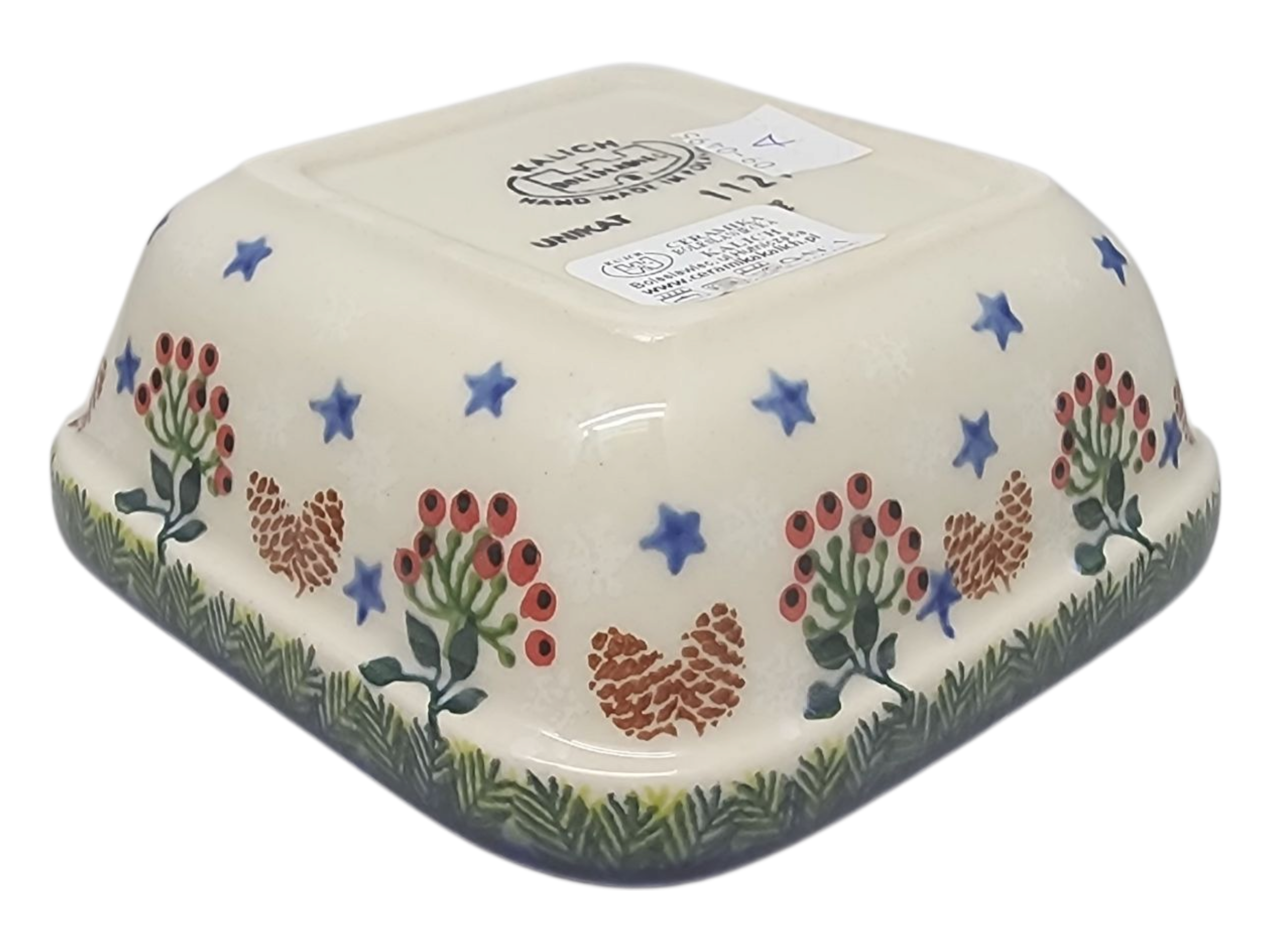 Ceramic Square Dish - Gingerbread House Delight Pattern