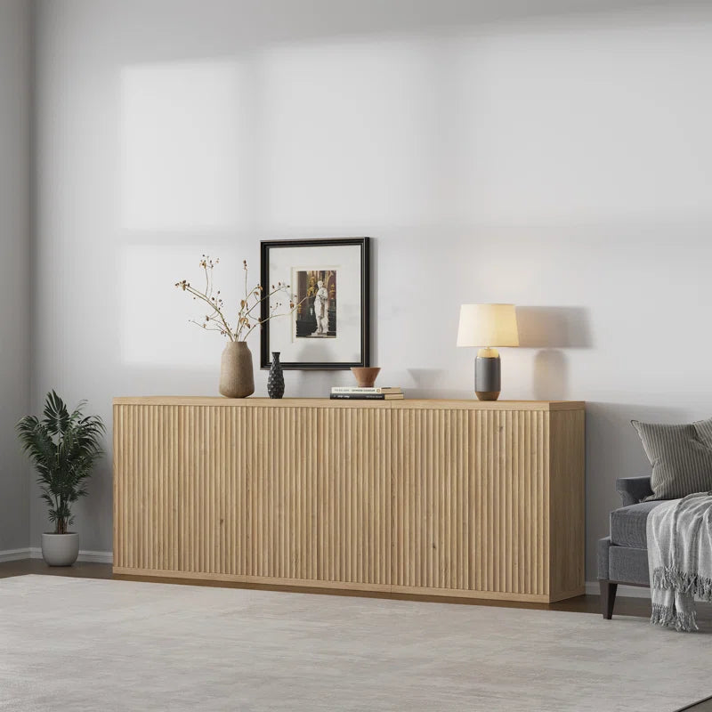 Cesiro Accent Cabinet With Adjustable Shelves Fluted Doors