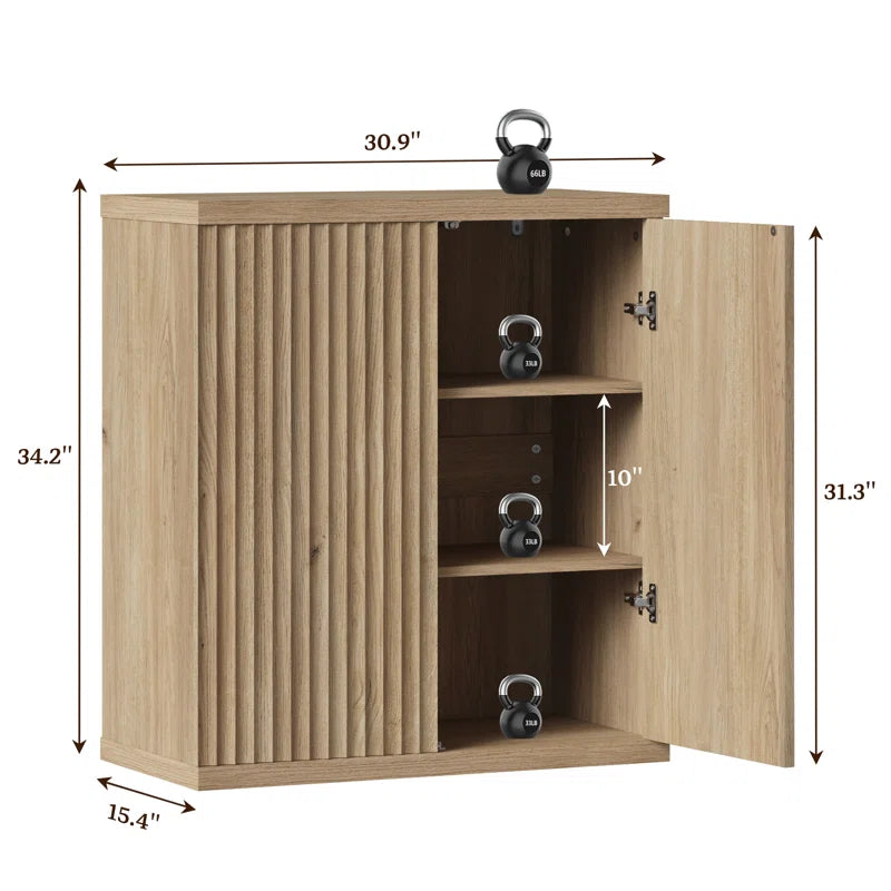 Cesiro Accent Cabinet With Adjustable Shelves Fluted Doors