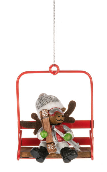Chair Lift Character Ornament - Moose
