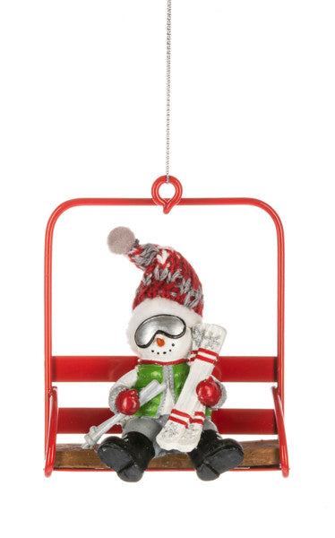 Chair Lift Character Ornament - Snowman