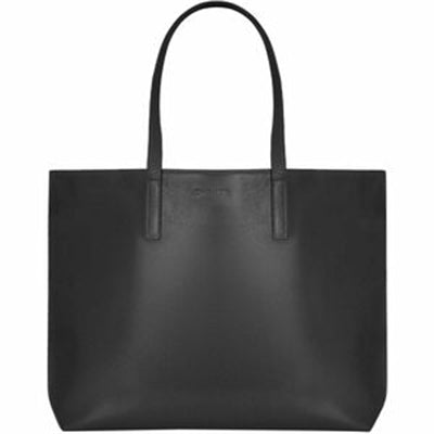 Champs Onyx Leather Open Tote - OB-414-BLACK