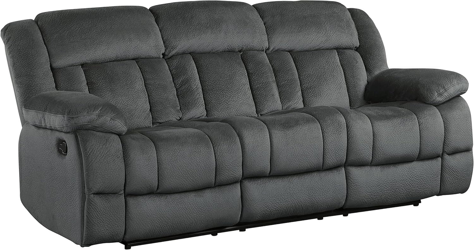 Charcoal Wall Hugger Manual Reclining 3 Seat Sofa 90 Inch