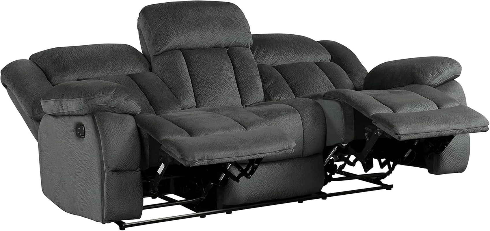 Charcoal Wall Hugger Manual Reclining 3 Seat Sofa 90 Inch