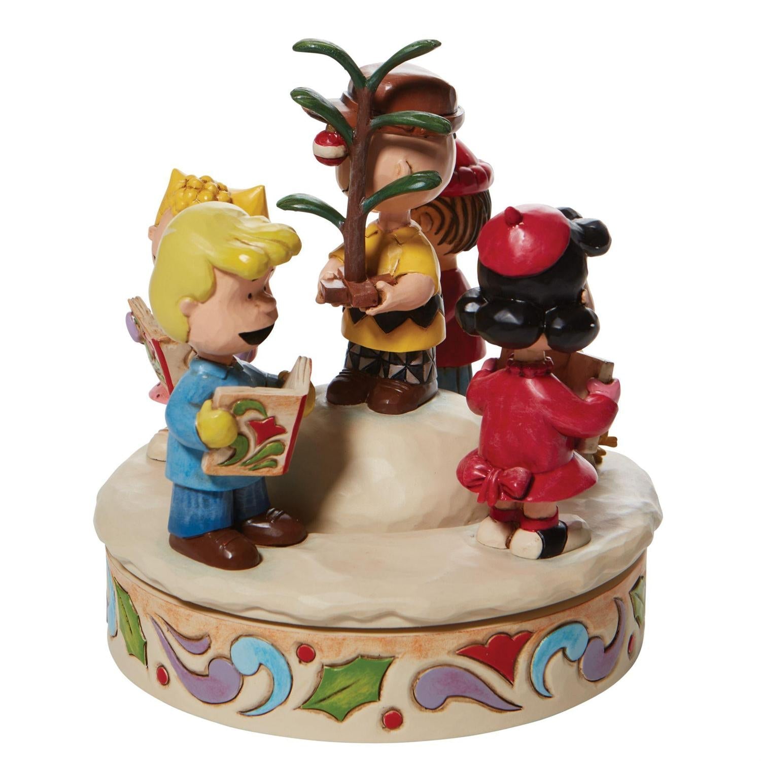 Charlie Brown and Friends around Christmas Tree