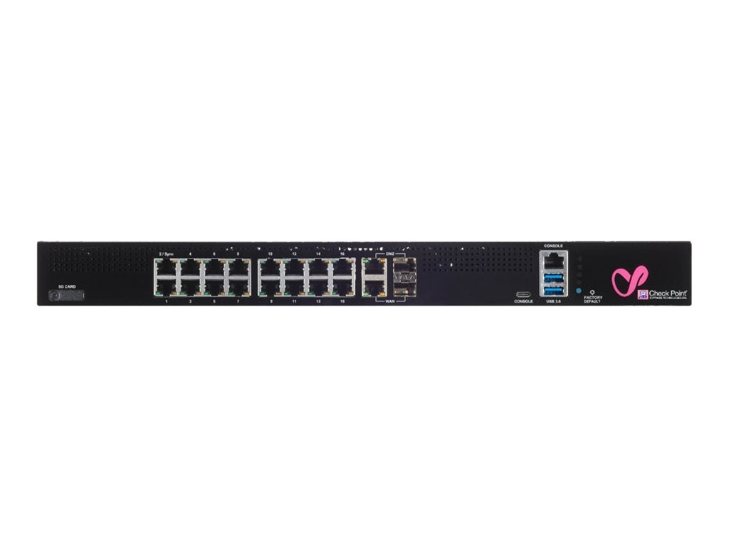 Check Point Quantum Spark 1600 - Security appliance - with 1 Year SandBlast (SNBT) Security Subscription Package and 1 Year Collaborative CPAP-SG1600-SNBT-CO-PREMPRO-1Y