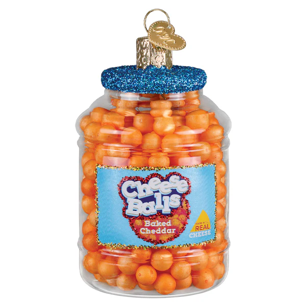 Cheese Balls Glass Ornament