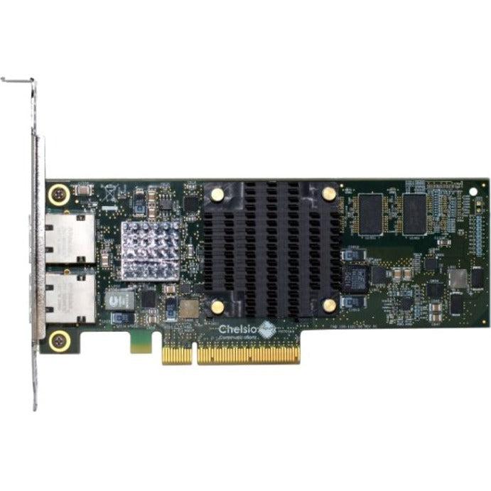 Chelsio 2-port Low Profile 1/10GbE Base-T UWire Adapter with PCI-E x8 Gen 3, RJ45 connector
