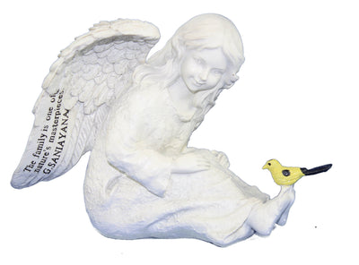 Cherub with Bird Garden Statue - The Family Is One Of Nature's Masterpieces