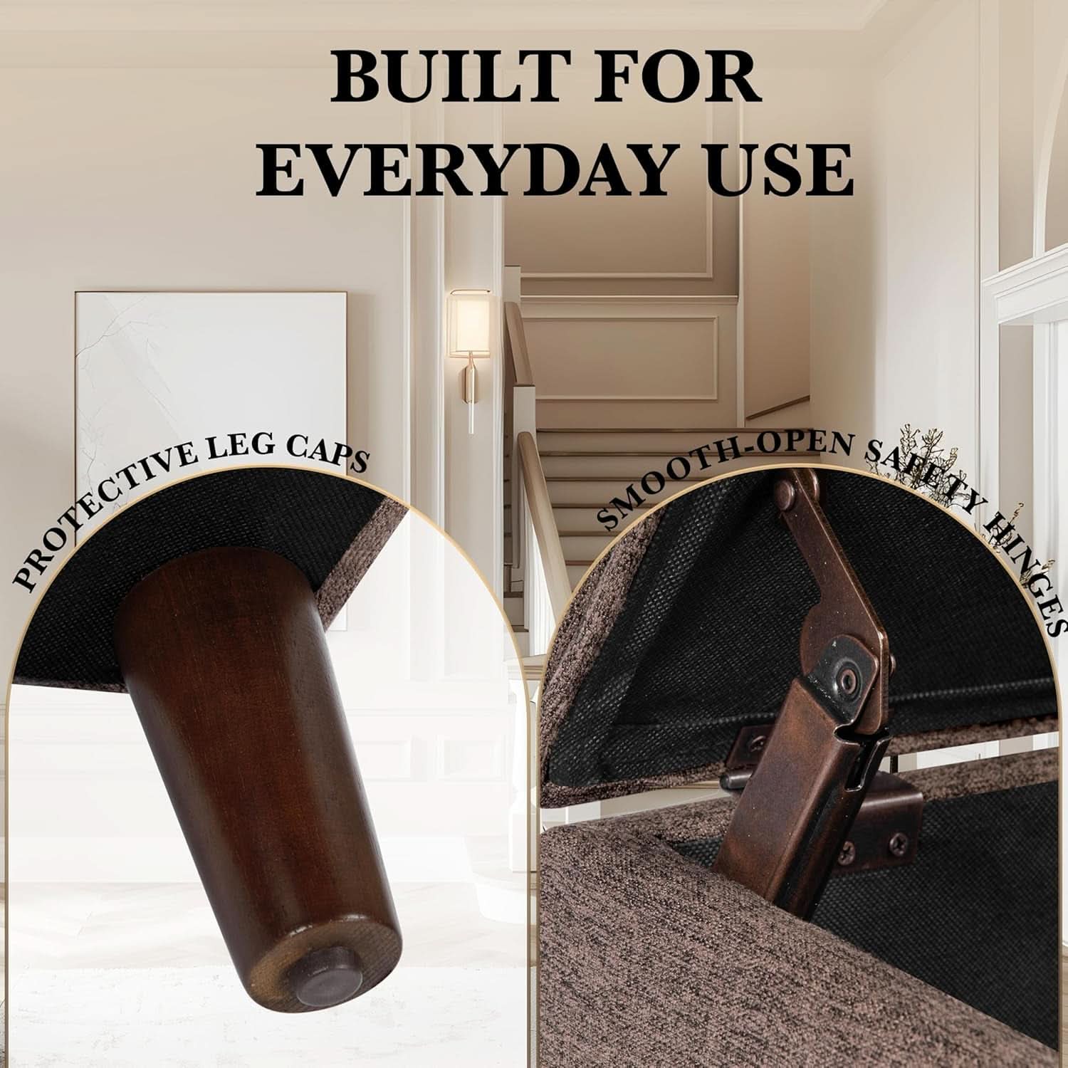Chocolate Brown Contemporary Storage Ottoman With Lid