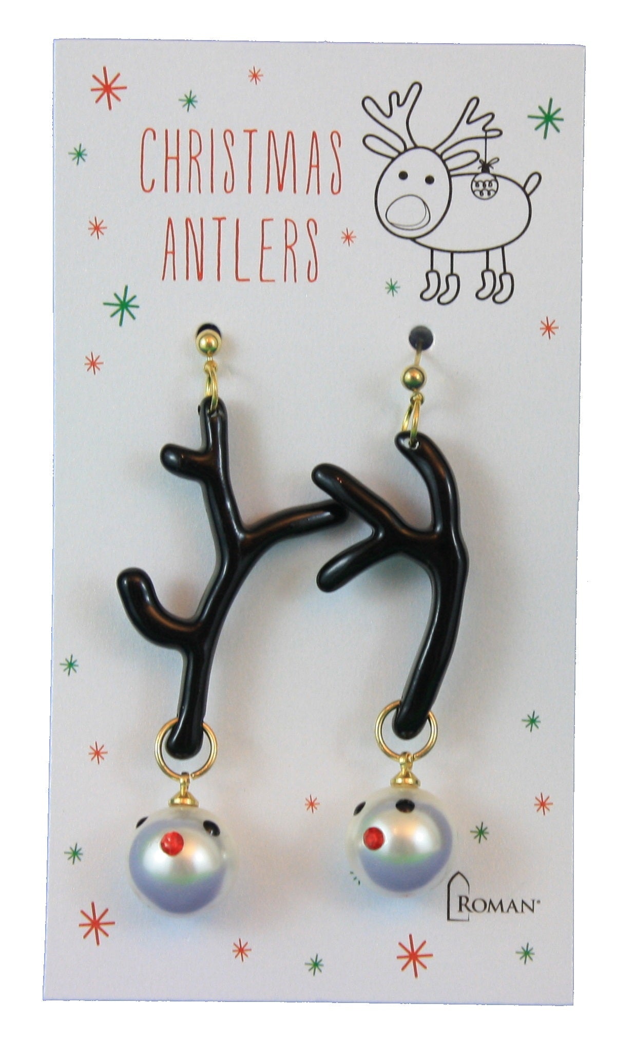 Christmas Antlers Earring Set - Black