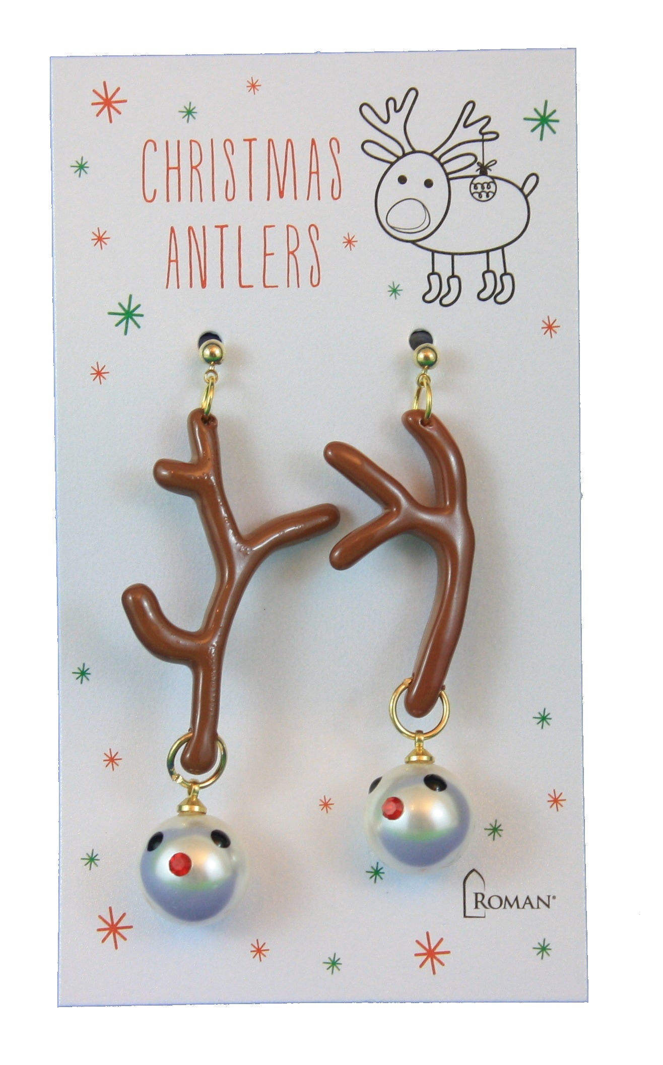 Christmas Antlers Earring Set - Brown
