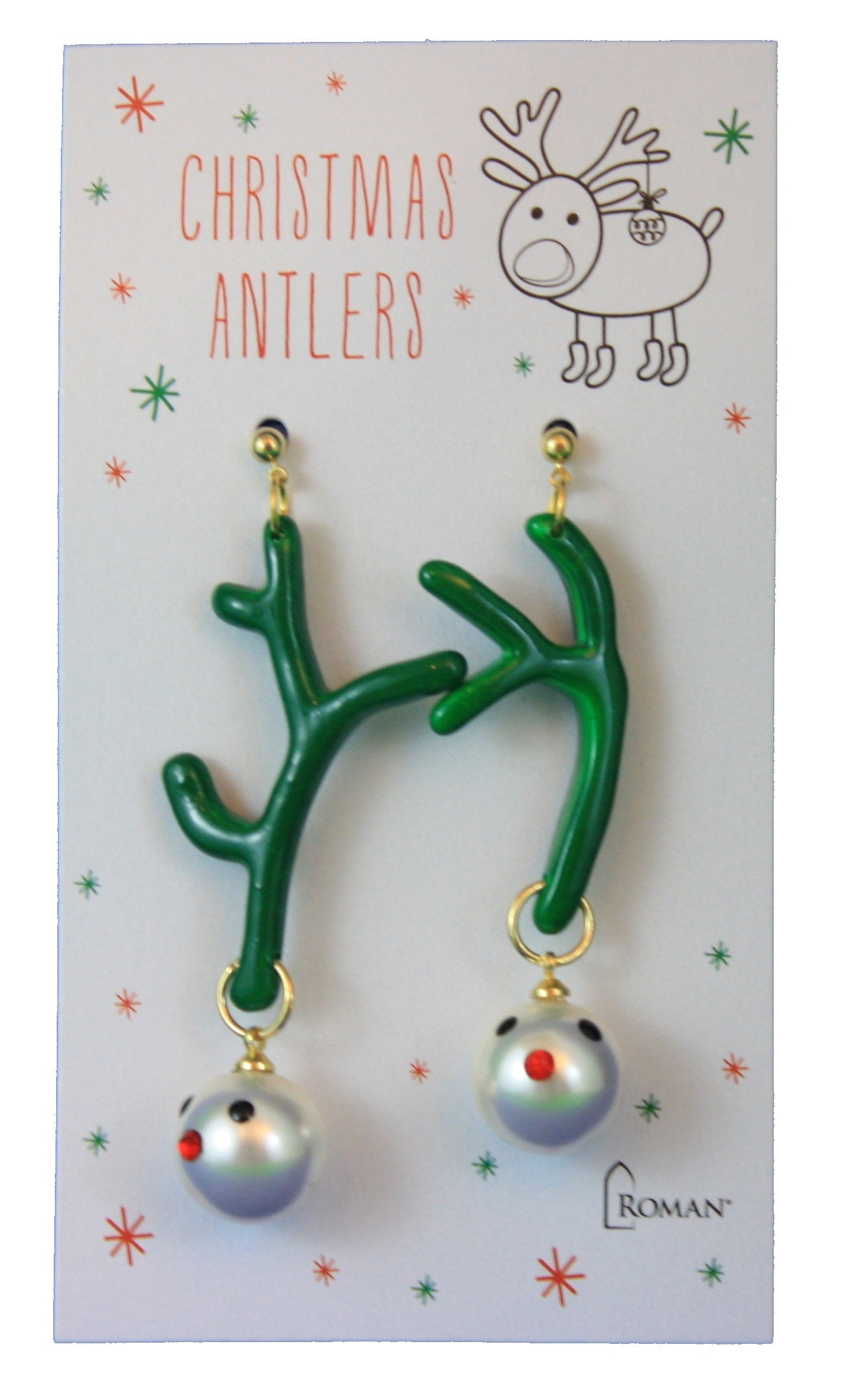 Christmas Antlers Earring Set - Green