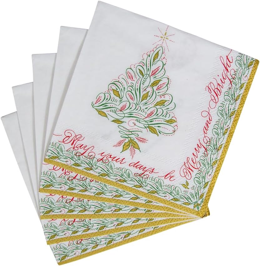Christmas Calligraphy Paper Cocktail Napkins