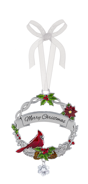 Christmas Cardinal Ornament - Merry Christmas