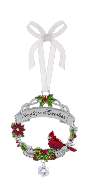 Christmas Cardinal Ornament - Very Special Teacher