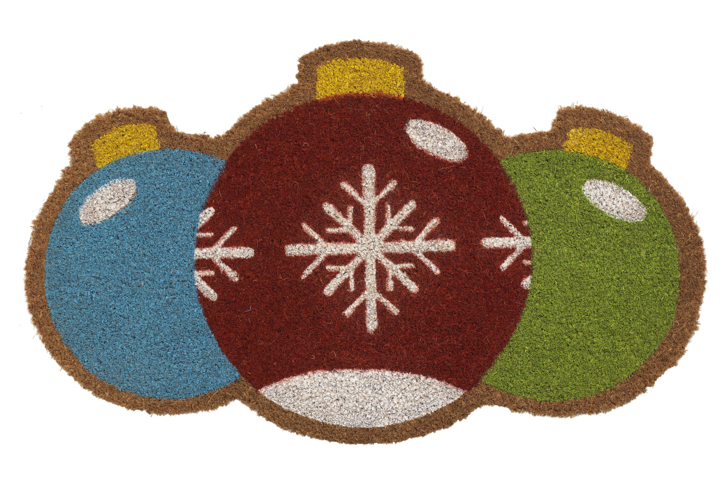 Christmas Coir Doormat - Ornament Trio