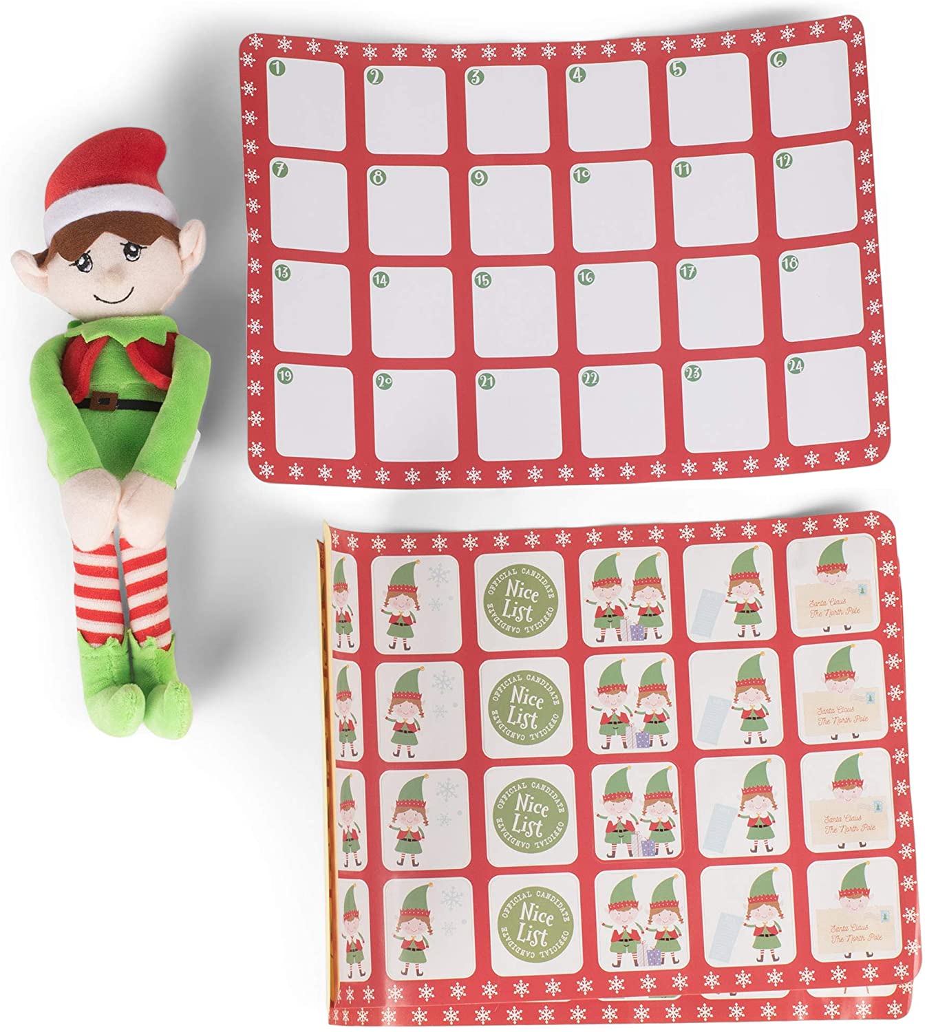 Christmas Elf with Nice Naughty Stickers