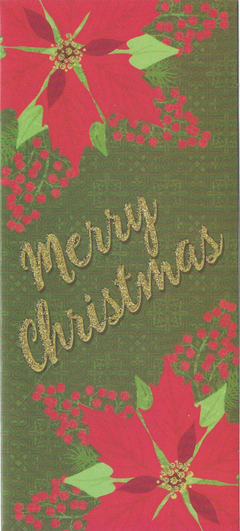 Christmas Money Card Holder - Wreath/Poinsettia