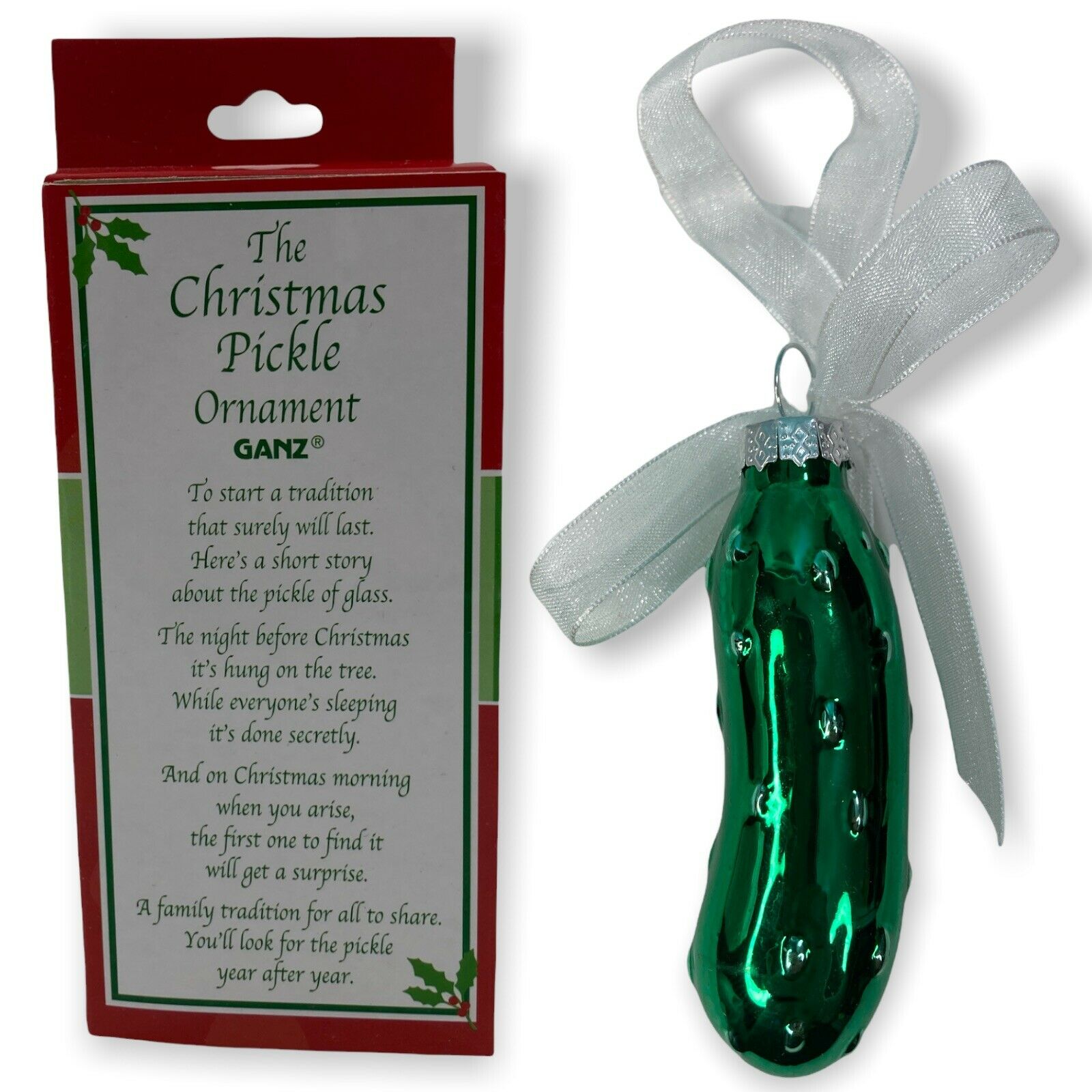 Christmas Pickle Ornament In Window Gift Box