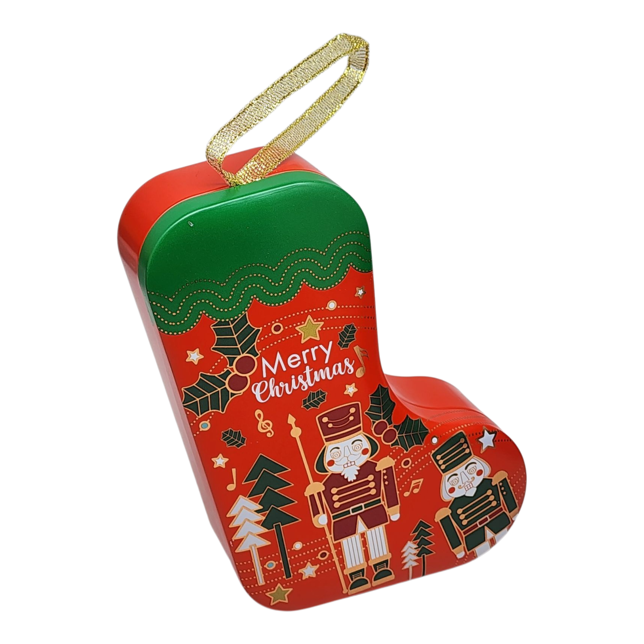 Christmas Stocking Cookie Tin Ornament - Merry Christmas