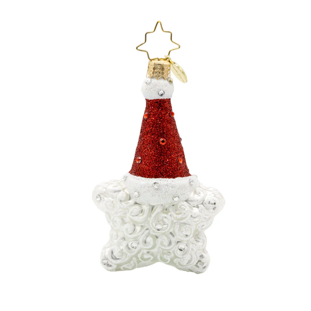 Christopher Radko Little Gem Glass Ornament - Santa's Star Power