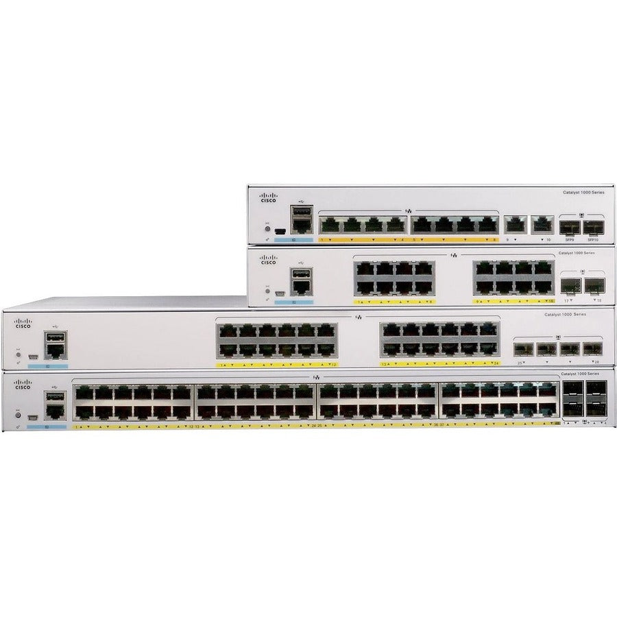 Cisco Catalyst 24-Port PoE+ Gigabit Switch - 4 SFP Uplinks Remanufactured | TecISoft C1000-24FP-4G-L-RF